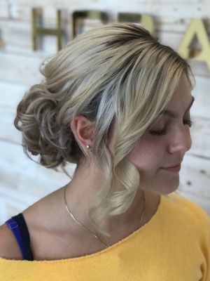 Updo by Alexa Maldonado at Marsona Horan Salon in Fairfield, CT 06824 on Frizo