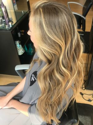 Balayage by Gina Rapposelli at Currie Hair skin Nails in Wayne, PA 19087 on Frizo