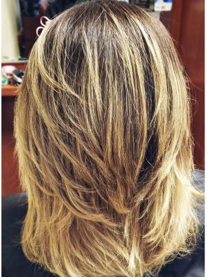 Women's haircut by Geovanna Ramos at Michael Joseph Salon And Spa in San Diego, CA 92128 on Frizo