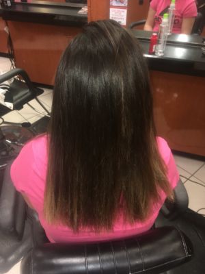 Keratin treatment by Melissa Pavlos at Jc penny salon in Vernon Hills, IL 60061 on Frizo