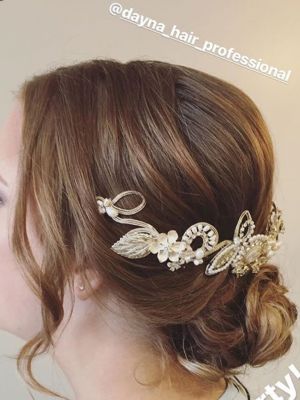 Bridal hair by Dayna Nurnberg at OPULENT BEAUTY in Palos Heights, IL 60463 on Frizo