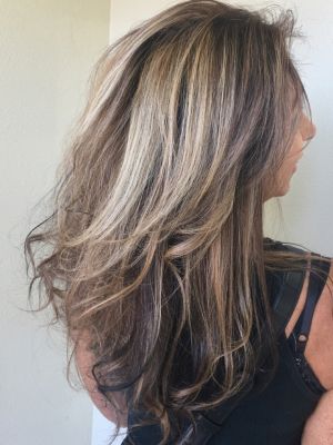 Partial highlights by Carmen Torres at Balova hair in Albany, OR 97322 on Frizo